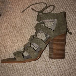 Hinge Lace Up Block Heels